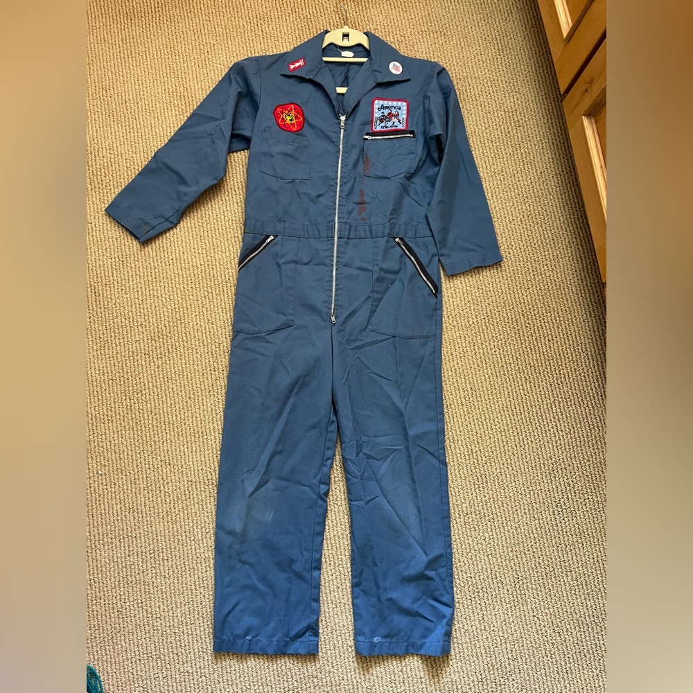 Vintage Bicentennial Kids Space Themed Astronaut Coveralls Dress Up Costume